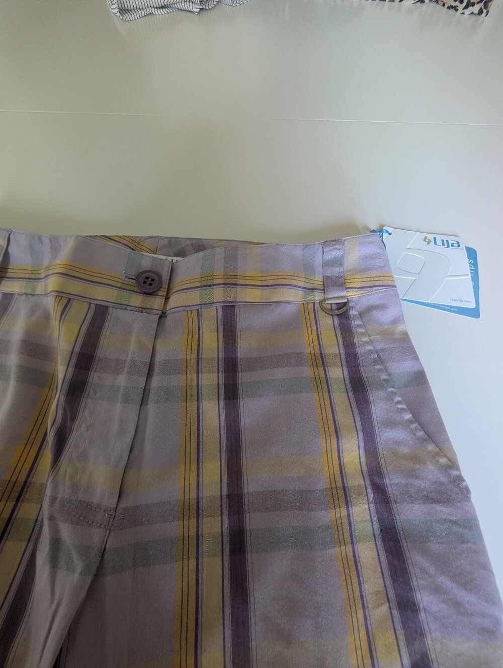 Lija Bermuda Short Athleisure Golf Active Plaid Lavender size 4 New w/ Tags - Picture 3 of 9